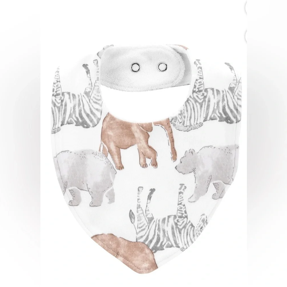 Carter's Child Of Mine Tan / Gray / Safari 3 Pack Baby Bib Set